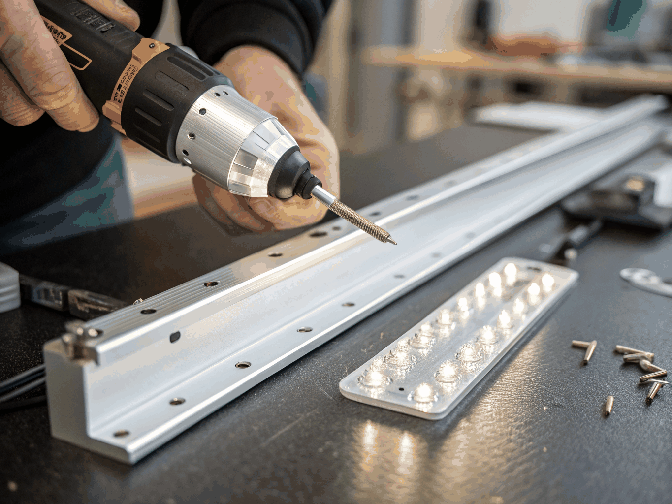 Montaj module LED pentru casete luminoase și reclame volumetrice