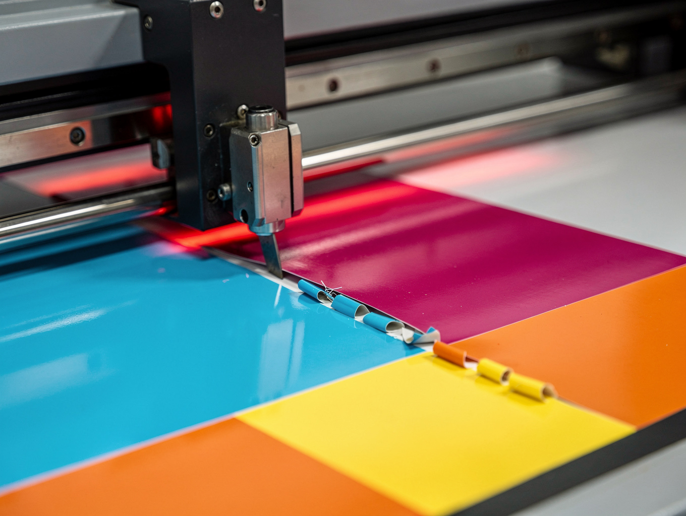 Plotter de tăiere pe contur în atelierul Ecko Print